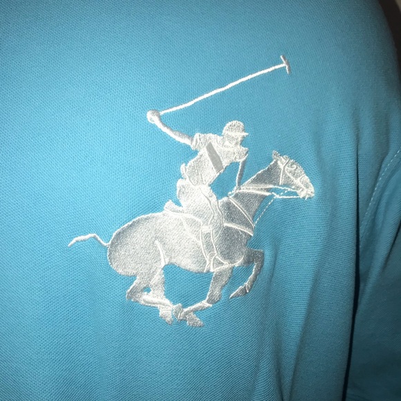 Beverly Hills sky blue polo shirt XXl - Picture 2 of 6